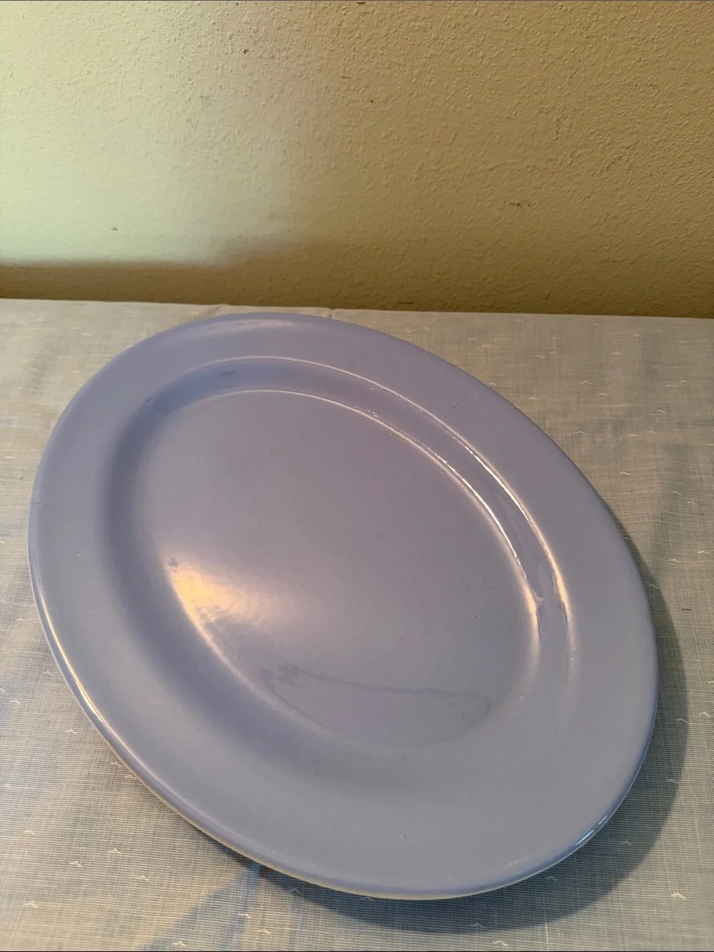 Pastel blue Oval Ceramic Serving Platter - Brand Unspecified